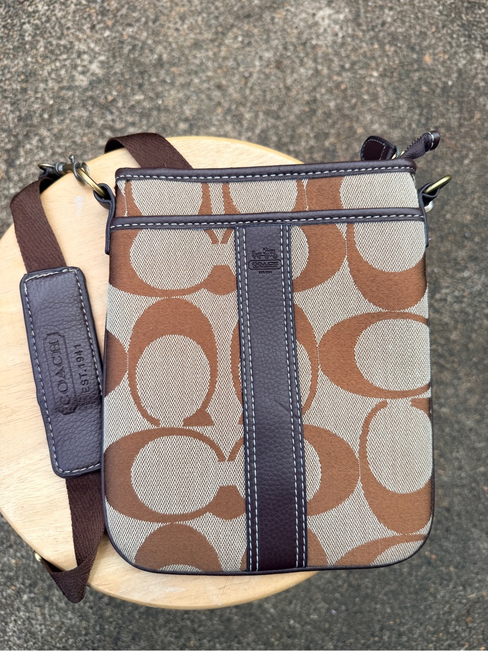 Coach Women’s Canvas Brown & Tan Messenger Bag